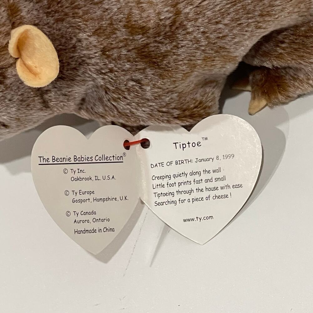 1999 TY BEANIE BABIES PLUSH BROWN RAT/MOUSE WITH TAG - Picture 3 of 5